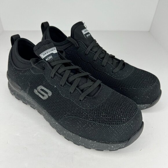 Skechers Womens 108033 Black Bulkin Balran Industrial Comp Toe Size 10 Work Shoe - Picture 2 of 9